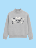 Heather Gray Striped Mock Neck