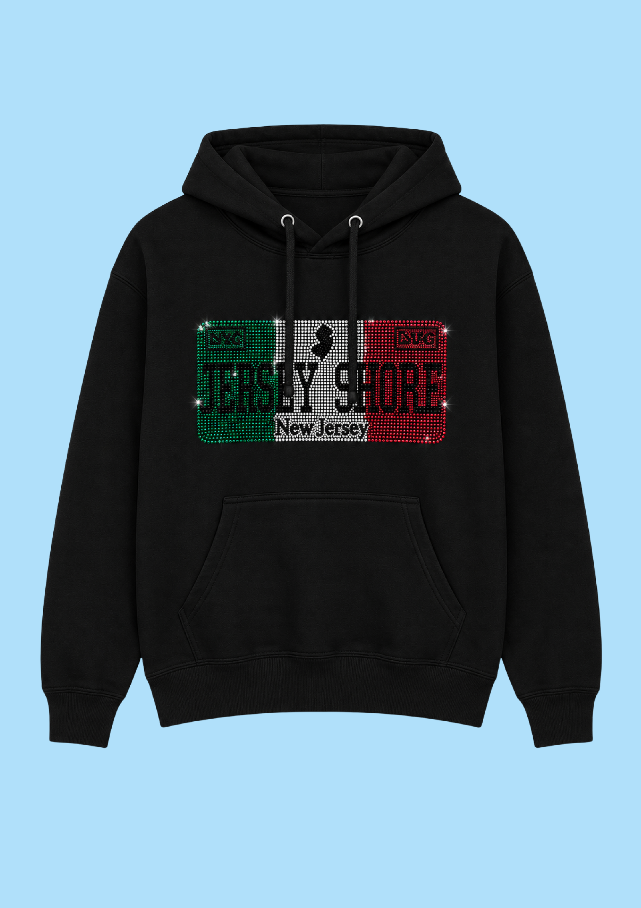 Jersey Shore Rhinestone Italian Plate Hoodie